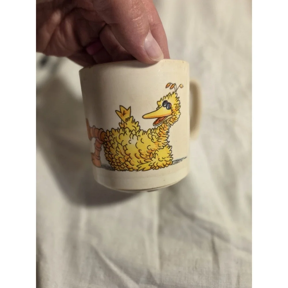 Vintage 1970s Sesame Street Big Bird Plastic Mug